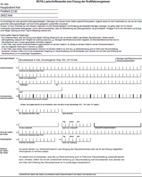 Sepa für Kfz-Steuer